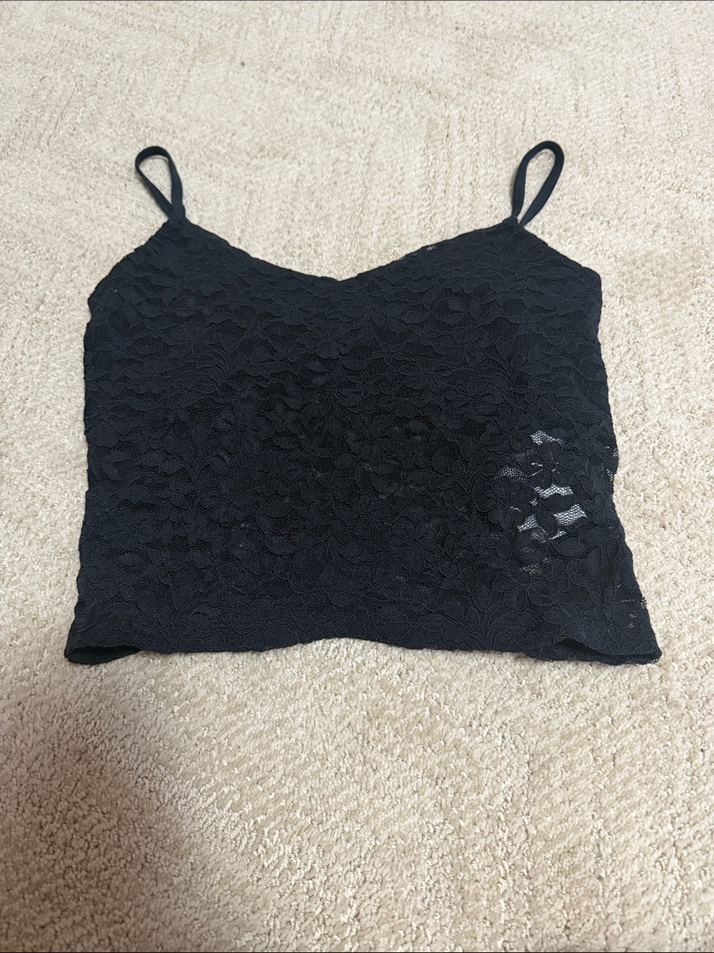 Junior’s Hollister Black Lace Cami Crop Top